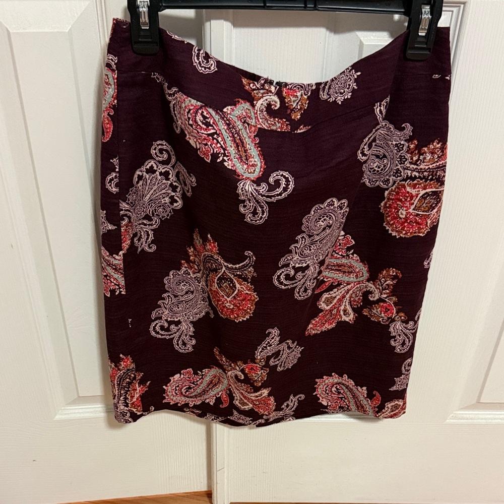 Ann Taylor Factory Purple Paisley Mini Skirt